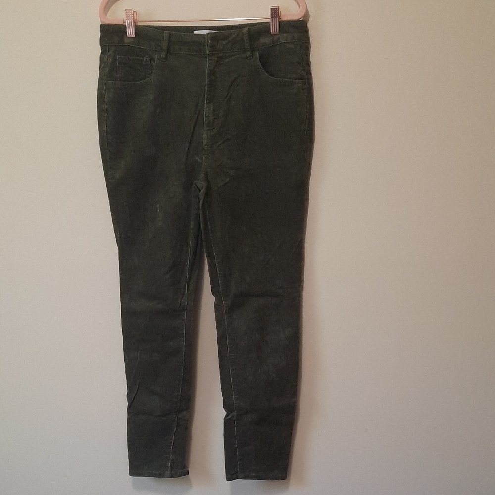 LOFT Dark Green Corduroy Pants